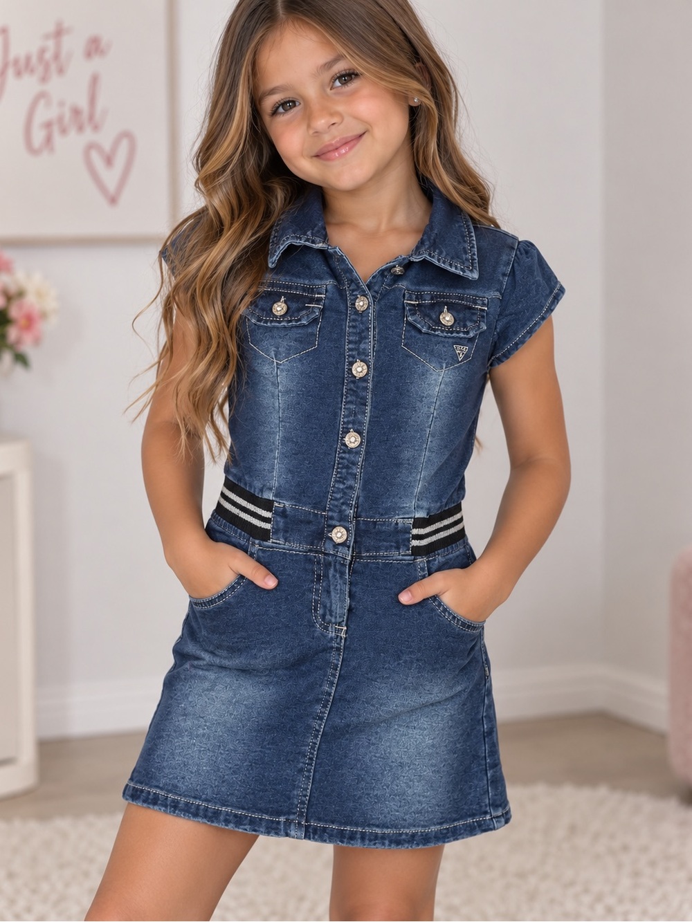 GUESS Indigo Button-Up Dress
